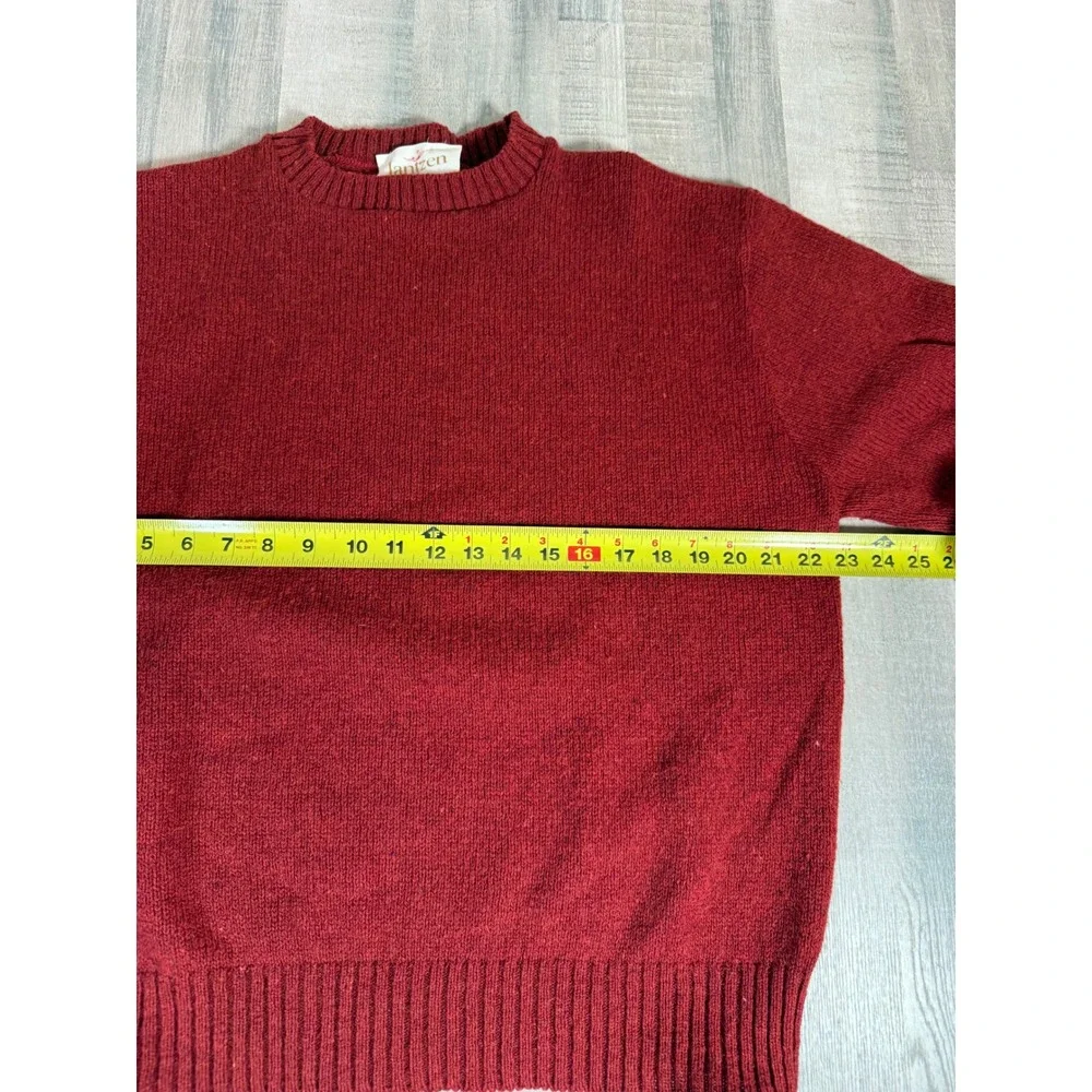 Vintage Jantzen Wool Sweater Red Raglan Knit Made in USA Size Large 60s Raglan
